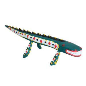 ESCULTURA ARTESANAL JACARÉ ESTILIZADO