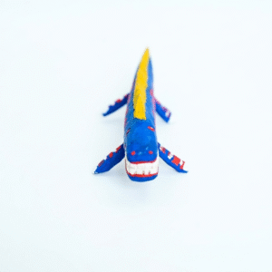 ESCULTURA ARTESANAL JACARÉ ESTILIZADO