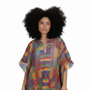 Kaftan Feminino Artesanal Estampado – Elegância e Autenticidade